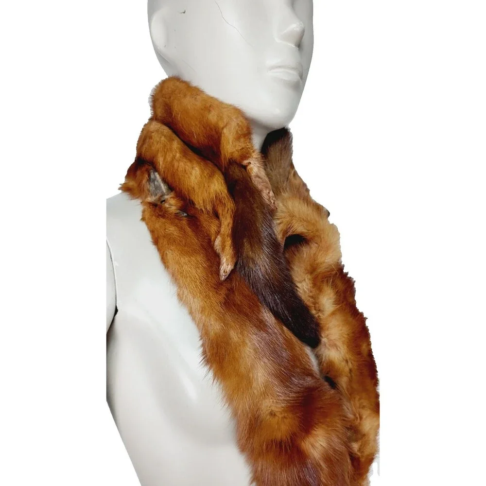 Antique Koseff Furs Whole Mink Body Pelts Heads Tails Hands Feet Fur Scarf Stole